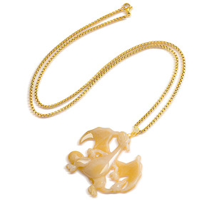Natuurlijke Jadeiet Verwarmde Gele Jadeiet Charizard Jade Hanger Sieraden Unisex Geschenk Van Taxatie Certificaat D1087 - Product Image 3