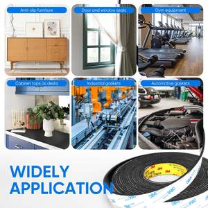 Lembaran Karet <span class=keywords><strong>Neoprene</strong></span> Perekat Sendiri QY - Gasket DIY, Bantalan Anti-Selip, Penyegel/Penahan Cuaca, Dapat Dipotong (Lebar 1 inci X Tebal 1/8 inci) - Product Image 6