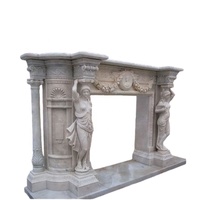 Décoration intérieure Cheminée en pierre blanche naturelle Cheminée intérieure en marbre naturel de carrare italien Cheminée en marbre blanc