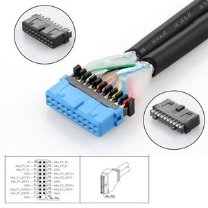 Máy tính gắn phía trước Gen1 USB 3.2 19/20pin tiêu đề để USB 3.0 19 20 pin/TYPE-E A-KEY cổng kép nữ pcba Thẻ mở rộng - Product Image 5