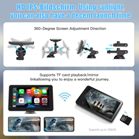 Pantalla Inalámbrica Inteligente Portátil para Auto con Carplay y Android Auto, Navegación GPS, Radio Multimedia de 7 Pulgadas con Pantalla Táctil