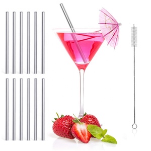 Extra-Short Tái Sử Dụng Thép Không Gỉ Cocktail <span class=keywords><strong>Straw</strong></span> 5 Inch Cho Mojito Cocktail Cà Phê Uống Trà - Product Image 2