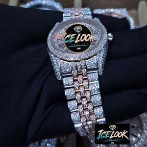 นาฬิกา Icelook Luxury 36 มม. สไตล์ฮิปฮอป ประดับเพชรเต็มเรือน สแตนเลสสตีล ระบบออโตเมติก สำหรับทั้งชายและหญิง - Product Image 4