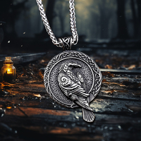 Rétro Personnalité En Acier Inoxydable 316L Pendentif Dominateur Viking Rune Aigle Titane Acier Fine Jewelry Pendentifs Rock Charms