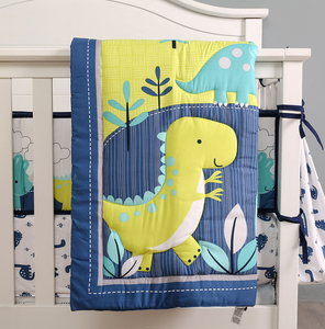 Juego <span class=keywords><strong>de</strong></span> ropa <span class=keywords><strong>de</strong></span> cama <span class=keywords><strong>de</strong></span> poliéster para niños y niñas, juego <span class=keywords><strong>de</strong></span> edredón para <span class=keywords><strong>cuna</strong></span> <span class=keywords><strong>de</strong></span> dinosaurios, color naranja, 4 piezas - Product Image 3