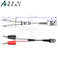 Câble de test isolé JIA LUN avec connecteur BNC mâle vers fiche banane empilable de 4 mm, sonde ABS pour l'électronique