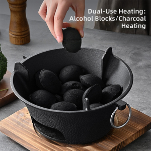 Japanese Style Tabletop <b>Cast</b> Iron Charcoal Grill Portable Mini Hibachi BBQ Grill Stove for Home Garden Outdoor - Product Image 3