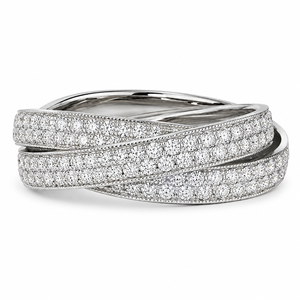 Anello a Corona Multistrato con Pavé per Donne, Elegante Gioiello da Dito per Feste - Product Image 1