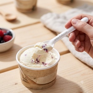 Cuillère en papier biodégradable pour desserts glacés, yaourts, glaces, puddings, gâteaux, service de restauration, café, traiteur, boîte à lunch - Product Image 6