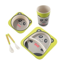 5 pcs Fach Angepasst Kinder Melamin Cartoon Runde Restaurant Teller und Tassen Geschirr Set Kunststoff Esstisch Ware