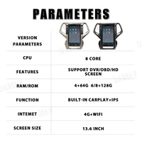Autoradio 13,6 pouces pour Jeep Cherokee 2014-2021, Android 12, écran vertical, CarPlay, navigation GPS, lecteur multimédia LCD