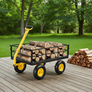 Carrello da Giardino in Acciaio Resistente, Capacità 1200 Libbre, Pneumatici All-Terrain da 13 Pollici, Carrello Utilitario da Esterno con Maniglia Girevole - Product Image 2