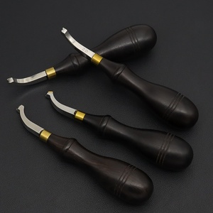 Trimmer <span class=keywords><strong>per</strong></span> Bordi in Pelle, Curvo, Pressato, Stirato e Marcato, Manico in Ebano, Lucidato, Strumento <span class=keywords><strong>per</strong></span> Arte del Cuoio Fai-da-Te - Product Image 5