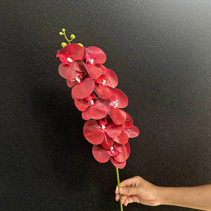Vente en gros de 9 têtes <span class=keywords><strong>d</strong></span>'orchidées artificielles Phalaenopsis en impression 3D, orchidées au toucher réel, fleurs <span class=keywords><strong>d</strong></span>écoratives pour mariage - Product Image 5