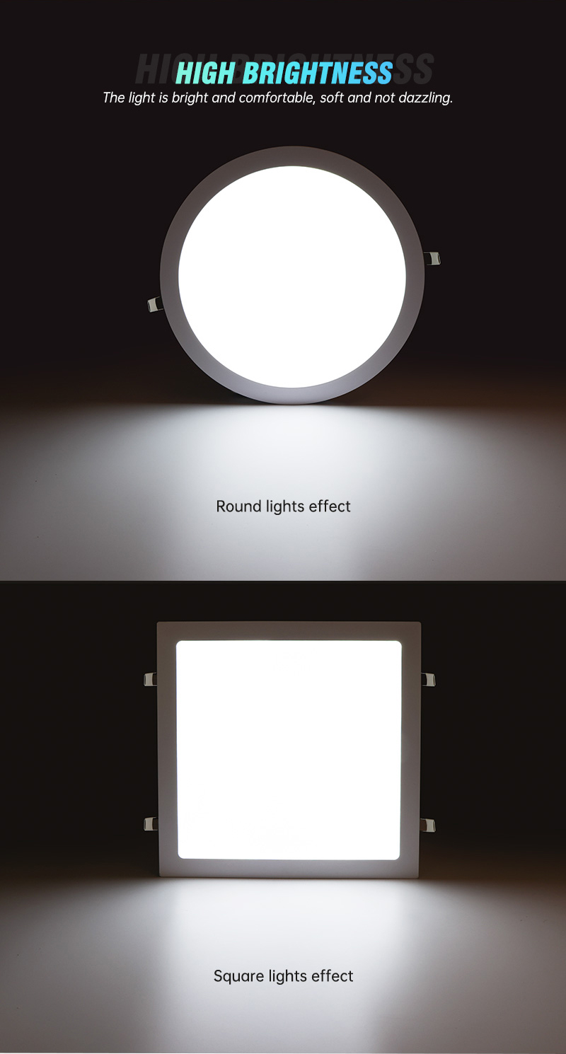 Factory wholesale led panel light 3W 6W 9W 12W 15W 18W 24W round led panel light square panel light for indoor room