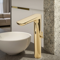 Robinet de lavabo moderne et contemporain en acier inoxydable, sans contact, à eau froide, à poser sur le comptoir, pour salle de bain et chambre