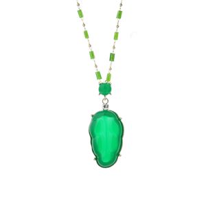 Monstera Leaf Necklace Zinc Alloy Pendant Geometric Design Sweater Chain Fashion Accessory - Product Image 4