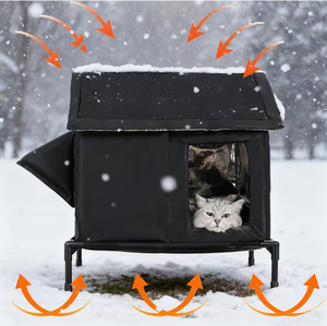 Casa para Gatos Callejeros, Impermeable, Resistente a la Lluvia, Resistente al Frío, Cálida para Invierno, Tienda de Campaña de Gran Espacio para Mascotas - Product Image 3