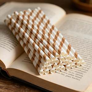 Pailles en papier jetables écologiques, conformes aux normes environnementales mondiales, adaptées aux entreprises commerciales et à un usage écologique - Product Image 2