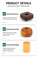 Capuchon diffuseur en bois naturel avec col intérieur en métal, couvercle en bois de formes variées pour bouteille de diffuseur de parfum d'intérieur