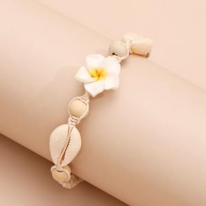 Bohe coquille cheville cire corde tissé coquille de mer <span class=keywords><strong>pied</strong></span> décor Hawaii plage polymère argile fleur <span class=keywords><strong>Bracelet</strong></span> pour fête porter pour femmes hommes - Product Image 6