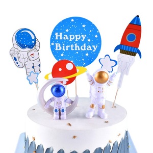 Weltraum thema Party dekoration <span class=keywords><strong>Astronaut</strong></span> Rocket Cake Topper Geburtstags feier Cupcake Flag Dessert Tisch Tag Kuchen Dekoration - Product Image 1