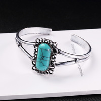 Bracelet manchette bohème en turquoise d'Afrique du Sud pour femme, bijoux faits main du sud-ouest, bracelet multi-gemmes en turquoise