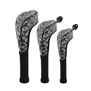 ปลอกคลุมหัวไม้กอล์ฟลายพิมพ์ ปลอกคลุมไดรเวอร์ ไม้แฟร์เวย์ ไม้ไฮบริด พัตเตอร์ ปลอกคลุมหัวไม้ PU พร้อมผ้าถัก - Product Image 1