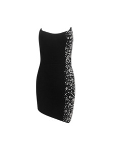 Abito da Donna Elegante e Aderente per Feste di Compleanno 2026, Mini Abito da Sera <span class=keywords><strong>Nero</strong></span> Sexy con Diamanti Applicati a Mano - Product Image 5