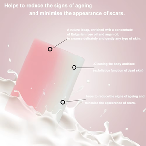 Jabón Facial Vegano Blanqueador <span class=keywords><strong>de</strong></span> Piel con Leche <span class=keywords><strong>de</strong></span> Cabra, Aceite <span class=keywords><strong>de</strong></span> Rosa, Jabón Natural Suave <span class=keywords><strong>de</strong></span> Leche <span class=keywords><strong>de</strong></span> Cabra y Rosa, Jabón Artesanal - Product Image 5