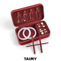 Boîte de rangement à bijoux en velours à double fermeture éclair, plateau à bagues amovible, emballage cadeau pour bijoux, boîte à bijoux portable, vente en gros, logo personnalisé