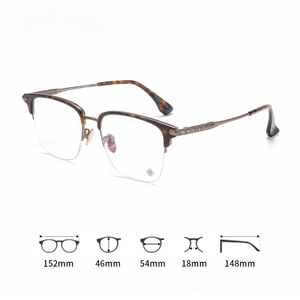 Monture de lunettes large effet écaille de tortue, semi-cerclée, pour myopie - Product Image 6