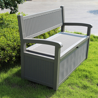 2 in1 Outdoor Patio Garden Lange Bank Rattan Kunststoff mit Lagerung