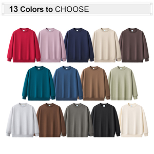 Custom <b>Men</b> <b>Sweatshirt</b> Logo Print Cotton 350g Heavy Weight Oversized Crew Neck <b>Sweatshirt</b> for <b>Men</b> - Product Image 2
