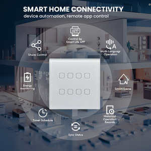WiFi Smart Touch Switch 4/6/8 Channel Remote Timer Control App Voice Google Home Alexa Compatible 118x118mm - Product Image 2