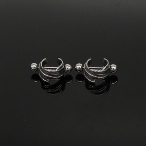 yunnique Titanium Steel Feather <b>Cuff</b> <b>Earrings</b> For Men And Women Retro <b>Ear</b> Clips Geometric Design Guangzhou Origin GZYE 0770 - Product Image 3