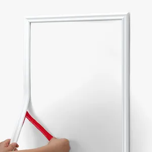 Embellecedores decorativos autoadhesivos de PVC blanco, marco de espejo, tira retráctil, tira de borde flexible a prueba de agua