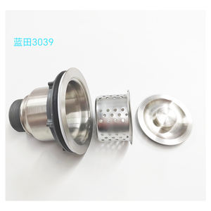 Accessoires pour évier de cuisine moderne en acier inoxydable 304, finition brossée chromée, filtre de vidange, bouchon de tuyau d'évacuation - Product Image 2