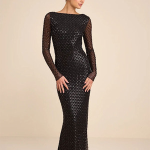 strapless open back dress Gorgeous Mermaid Long Sleevess Open Back Sequins Prom Dresses