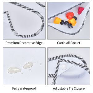 Bavoir pour bébé personnalisé/en gros, style occidental, imperméable, pour manger, anti-salissure, avec grand collecteur de <span class=keywords><strong>nourriture</strong></span> - Product Image 5