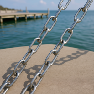 <b>Stainless</b> <b>Steel</b> Boat Anchor <b>Chain</b> 1/4 In X 4 Ft With Two Shackles For Water Sports And Marine Vessels - Product Image 2