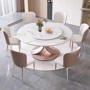 جولة رخامية عصرية بسيطة مع تصميم فاخر دوار 4-6 مقاعد للاستخدام العائلي - Product Image 2