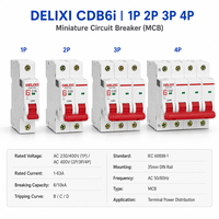 Disjoncteur miniature DELIXI CDB6i MCB 1P C16 6kA 10kA 230V Protection contre les surcharges et les courts-circuits Norme IEC En stock
