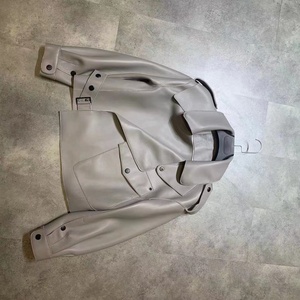 Blouson de moto en <span class=keywords><strong>cuir</strong></span> véritable, style Bomber, vintage, 2022 - Product Image 2