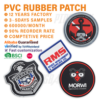 Patch en caoutchouc PVC exquis 3D avec impression pour chemises à coudre sur le support et marque à la mode auto-adhésive