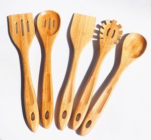 Utensilios de cocina de madera de bambú, juego de utensilios de cocina de madera, espátula antiadherente, cuchara - Product Image 6