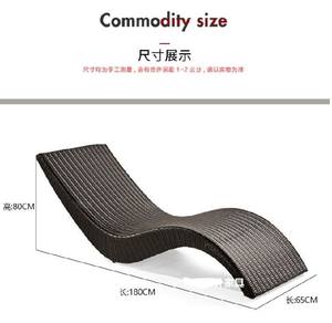 رخيصة في الهواء الطلق الباحة كرسي صالة كرسي الخوص سرير شمسي للفندق سطح الشاطئ ساحة السباحة بركة مع وسادة كرسي كراسي - Product Image 6