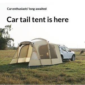 Tente tunnel extensible pour camping en plein air, toutes saisons, portable, résistante à la pluie, pour SUV Tesla, petite voiture, voyage en famille, 3-4 personnes - Product Image 2