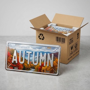 <span class=keywords><strong>Placa</strong></span> de Matrícula de Aluminio 3D Personalizada con Relieve, Decoración de Pared Metálica con Paisaje de Montaña de Primavera, Otoño e Invierno, Venta al Por Mayor - Product Image 4