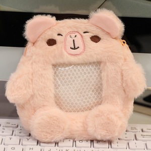 Portefeuille en peluche personnalisé de 13 cm en forme de chien Capybara avec porte-clés, cordon de dessin animé, porte-carte <span class=keywords><strong>photo</strong></span> Kpop en peluche, sacs en tissu - Product Image 4